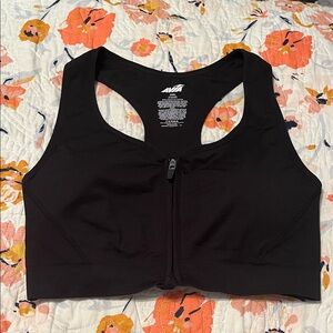 Avia Women's Zip-Front Black Sports Bra